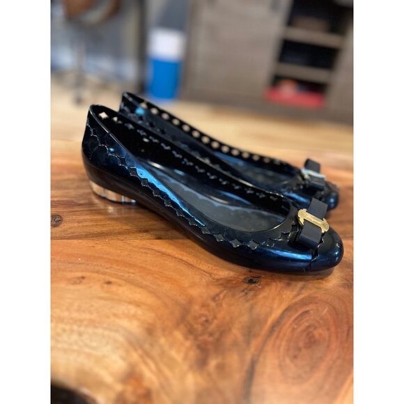 Salvatore Ferragamo Jelly black rubber Ballerinas‎ - Size 10 - Picture 4 of 9